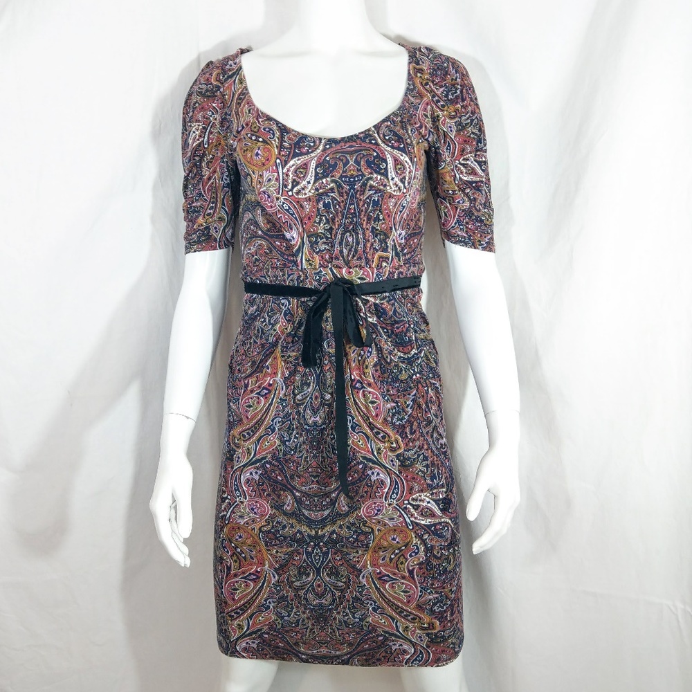 Zara Basics Paisley Dress with Tie